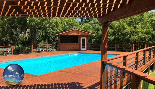 Countryside Deck, Pool, Pavilion, & Bar Shed Oasis Refinishing in Lincoln