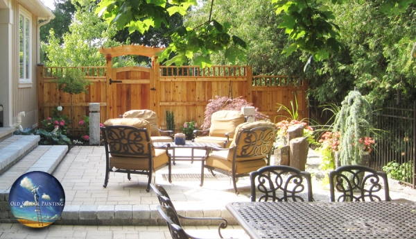 Beautifully Refinished Fence with Natural Wood Stain