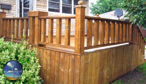 1yr Old Front Deck, Stairs, &amp; Railings Finishing, Staining &amp; Wood Weatherproofing